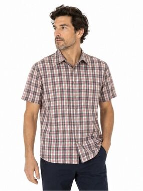 Pendleton Orange Blue Plaid Casual Button Shirt